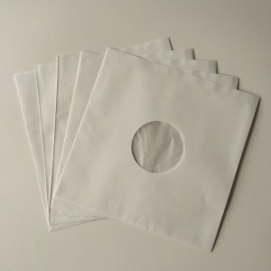 33RPM White Kraft Paper Record -sisähihat, joustavat reikällä 12 vinyylilevylle