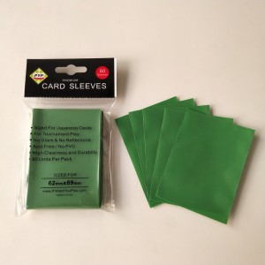 Vihreän mattakannen suojusholkit japanilaisen koon pelikortille 60x87mm